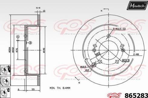 Maxtech 865283.6880 - Тормозной диск autodnr.net