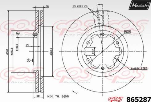 Maxtech 865287.0000 - Гальмівний диск autocars.com.ua