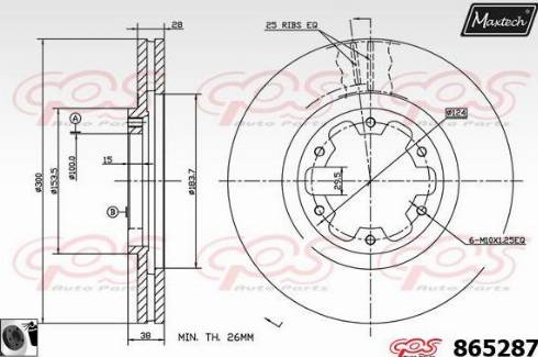 Maxtech 865287.0060 - Гальмівний диск autocars.com.ua