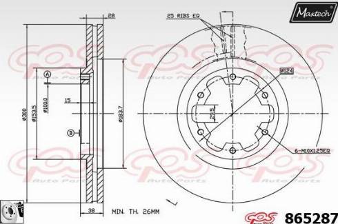 Maxtech 865287.0080 - Гальмівний диск autocars.com.ua