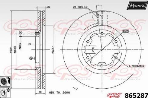 Maxtech 865287.6060 - Гальмівний диск autocars.com.ua