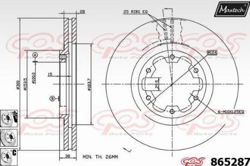 Maxtech 865287.6980 - Гальмівний диск autocars.com.ua