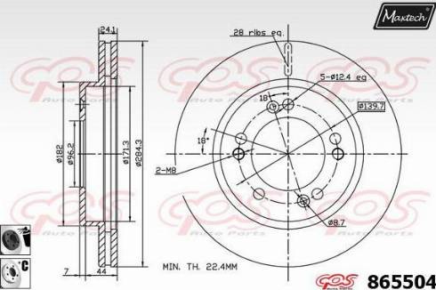 Maxtech 865504.6060 - Гальмівний диск autocars.com.ua