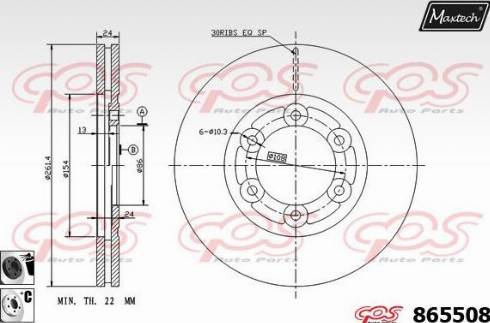 Maxtech 865508.6060 - Гальмівний диск autocars.com.ua