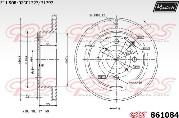 Maxtech 865522 - Гальмівний диск autocars.com.ua