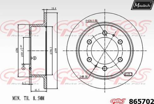 Maxtech 865702.0000 - Тормозной диск autodnr.net