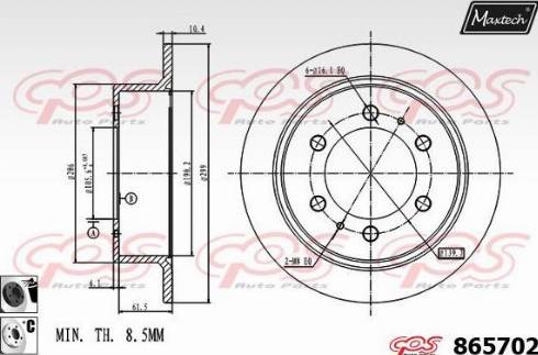 Maxtech 865702.6060 - Тормозной диск autodnr.net