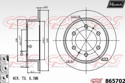 Maxtech 865702.6880 - Тормозной диск autodnr.net