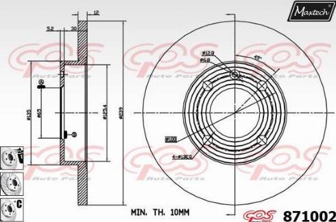 Maxtech 871002.6880 - Гальмівний диск autocars.com.ua