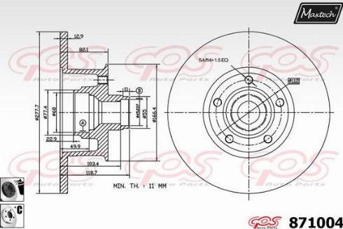 Maxtech 871004.6060 - Гальмівний диск autocars.com.ua