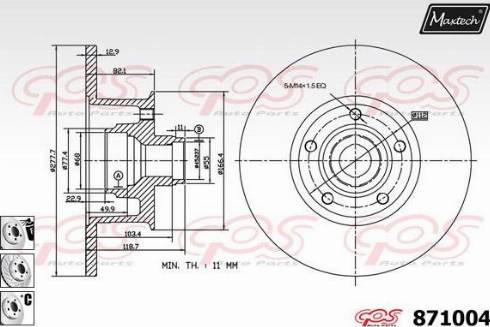 Maxtech 871004.6980 - Гальмівний диск autocars.com.ua