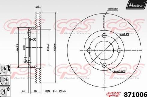 Maxtech 871006.6880 - Гальмівний диск autocars.com.ua