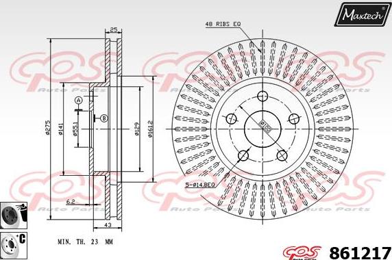 Maxtech 871009 - Гальмівний диск autocars.com.ua