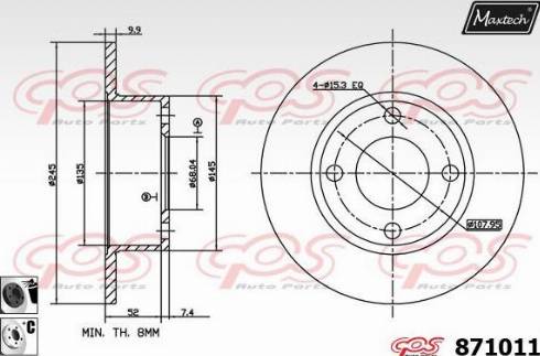 Maxtech 871011.6060 - Гальмівний диск autocars.com.ua