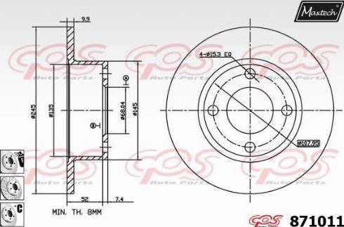 Maxtech 871011.6880 - Гальмівний диск autocars.com.ua