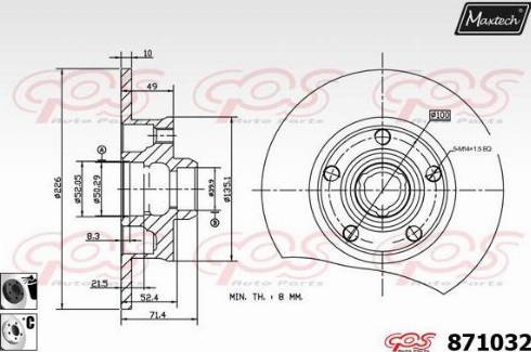 Maxtech 871032.6060 - Гальмівний диск autocars.com.ua