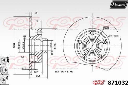 Maxtech 871032.6880 - Гальмівний диск autocars.com.ua