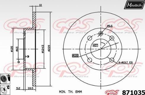 Maxtech 871035.6060 - Гальмівний диск autocars.com.ua