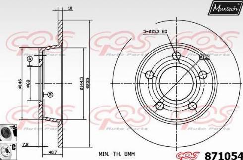 Maxtech 871054.6060 - Гальмівний диск autocars.com.ua