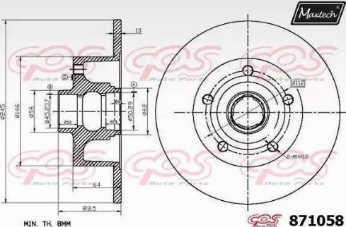 Maxtech 871058.6060 - Гальмівний диск autocars.com.ua