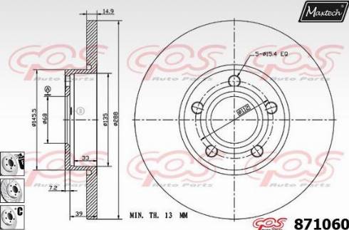 Maxtech 871060.6880 - Гальмівний диск autocars.com.ua