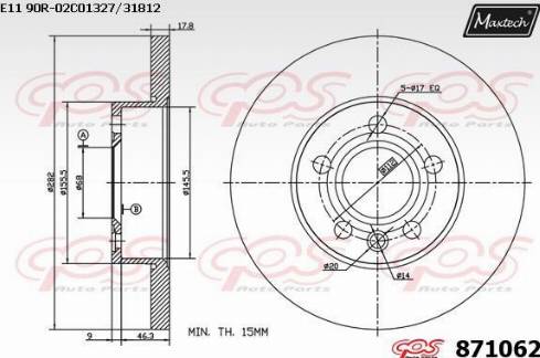 Maxtech 871062.0000 - Тормозной диск autodnr.net