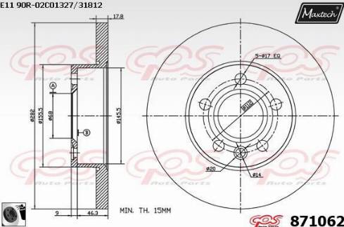 Maxtech 871062.0060 - Тормозной диск autodnr.net