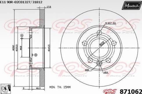 Maxtech 871062.0080 - Тормозной диск autodnr.net