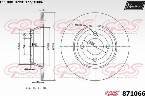 Maxtech 871066.0000 - Тормозной диск autodnr.net