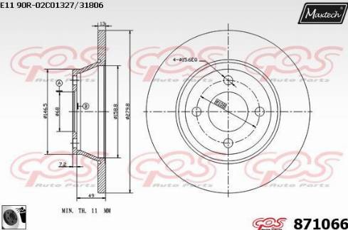 Maxtech 871066.0060 - Тормозной диск autodnr.net