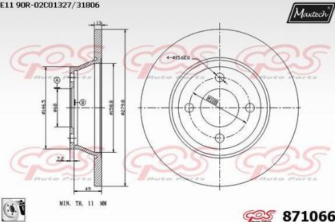 Maxtech 871066.0080 - Тормозной диск autodnr.net