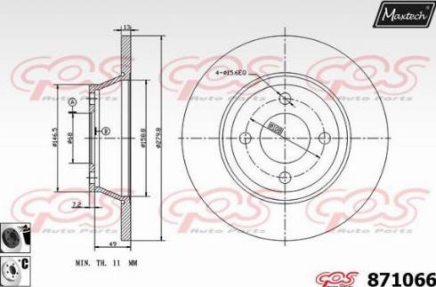 Maxtech 871066.6060 - Тормозной диск autodnr.net