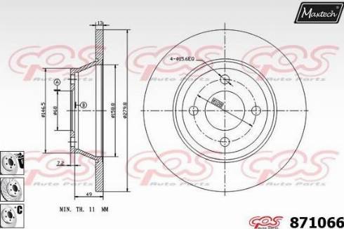 Maxtech 871066.6880 - Тормозной диск autodnr.net