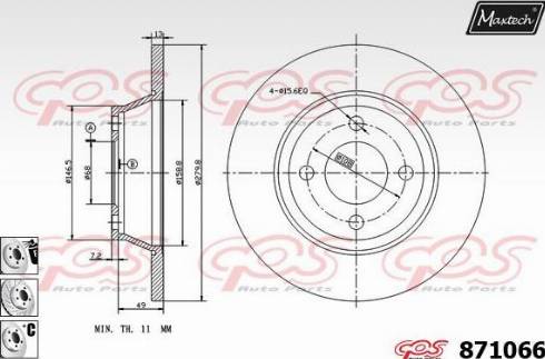 Maxtech 871066.6980 - Тормозной диск autodnr.net