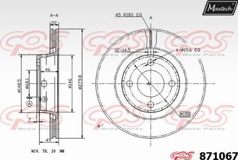 Maxtech 871067.0000 - Тормозной диск autodnr.net