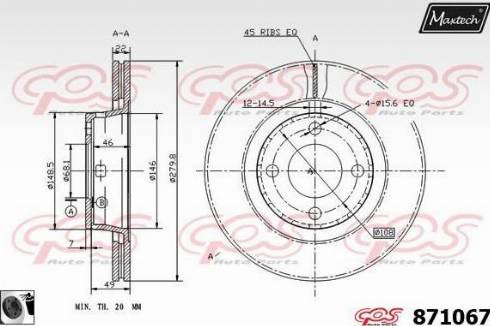 Maxtech 871067.0060 - Тормозной диск autodnr.net