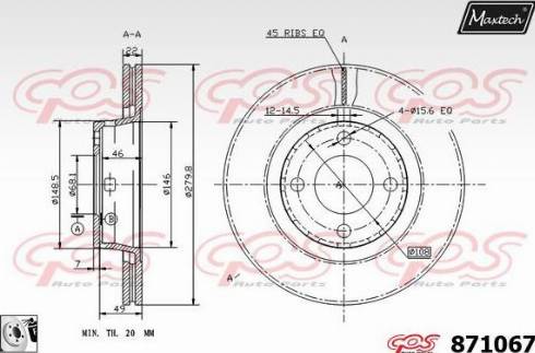 Maxtech 871067.0080 - Тормозной диск autodnr.net