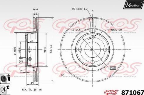 Maxtech 871067.6060 - Тормозной диск autodnr.net