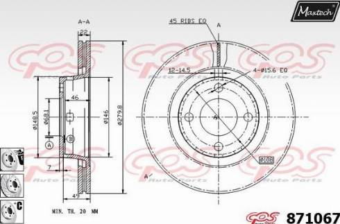 Maxtech 871067.6880 - Тормозной диск autodnr.net