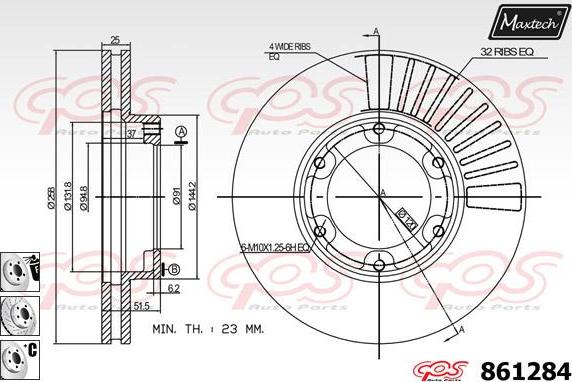 Maxtech 873607 - Гальмівний диск autocars.com.ua