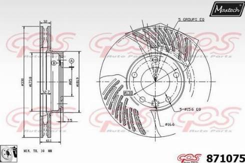 Maxtech 871075.0080 - Гальмівний диск autocars.com.ua