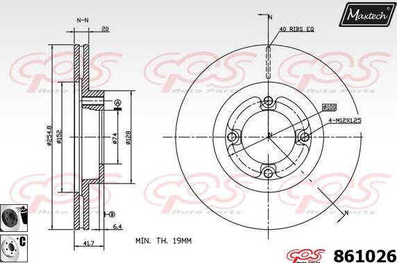 Maxtech 871076 - Гальмівний диск autocars.com.ua