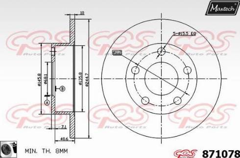 Maxtech 871078.0060 - Тормозной диск autodnr.net