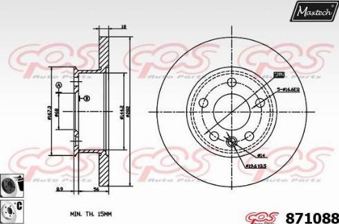 Maxtech 871088.6060 - Гальмівний диск autocars.com.ua