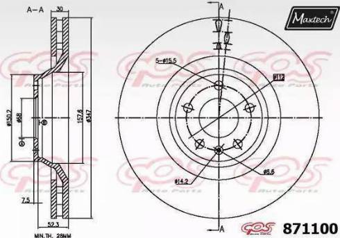 Maxtech 871100.6060 - Гальмівний диск autocars.com.ua