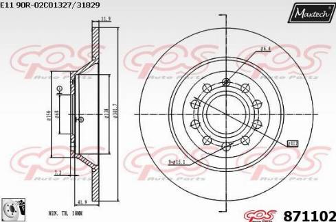 Maxtech 871102.0080 - Гальмівний диск autocars.com.ua