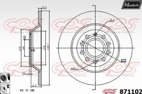 Maxtech 871102.6060 - Гальмівний диск autocars.com.ua