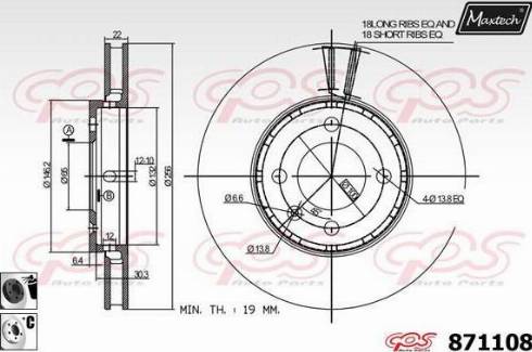 Maxtech 871108.6060 - Гальмівний диск autocars.com.ua