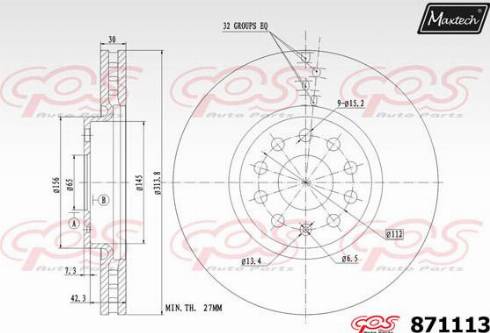 Maxtech 871113.0000 - Тормозной диск autodnr.net