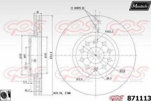 Maxtech 871113.0060 - Тормозной диск autodnr.net